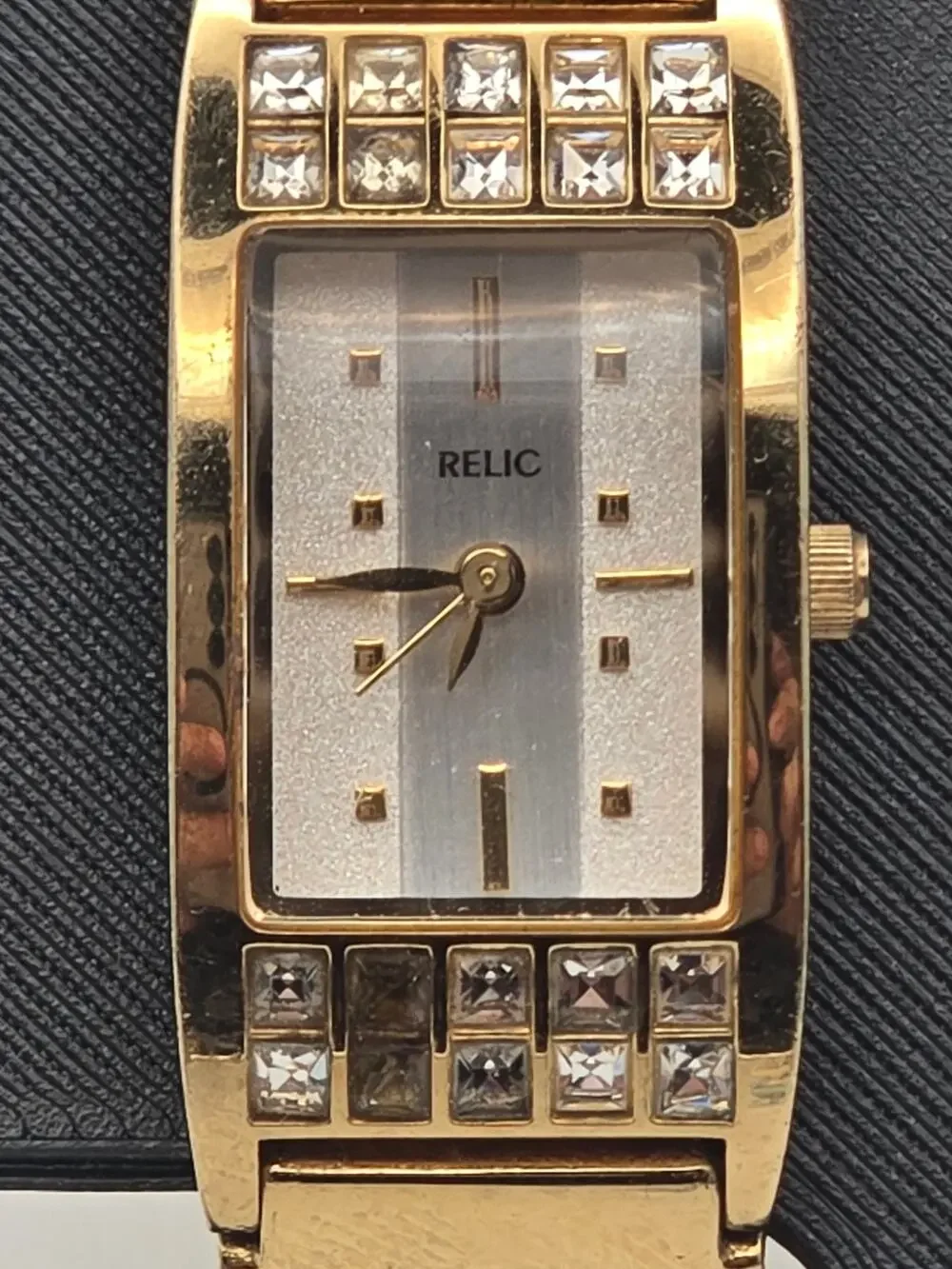 Relic by Fossil Gold Tone Crystal Quartz Watch ZR33790